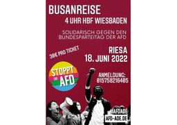 #AfDAdé – Gemeinsame Bus-Anreise zur bundesweiten Demo in Riesa am Samstag, 18. Juni 2022