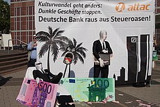 Attac Aktion bei der Hauptversammlung der Deutschen Bank