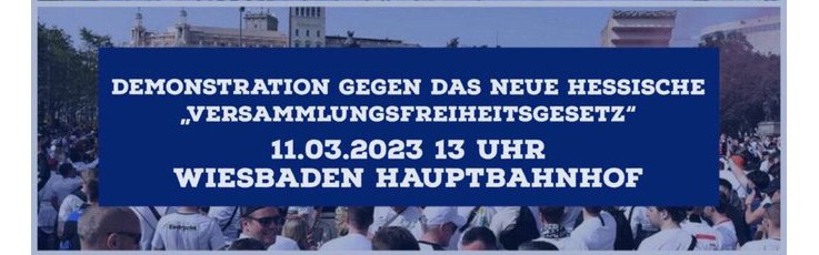 Demo gegen das Hessische Versammlungfreiheitsgesetz am 11.3.2023 in Wiesbaden