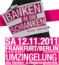 Demo und Menschenkette am 12. November in Frankfurt und Berlin: Banken in die Schranken!