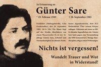 Neue Gedenktafel zur Erinnerung an Günter Sare und seine Tötung vor 25 Jahren