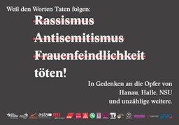 Großplakate gegen Rassismus, Antisemitismus und Frauenfeindlichkeit