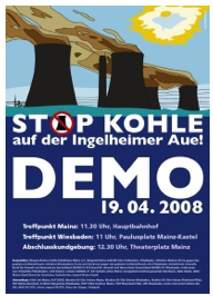 Kein Kohlekraftwerk gegen die Bevölkerung  - Bürgerinitiative ruft zu Demo am 19. April 2008 in Mainz auf 