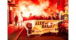 Kraftvolle Spontandemonstration in Frankfurt-Bockenheim zum Urteil im Antifa-Ost-Prozess